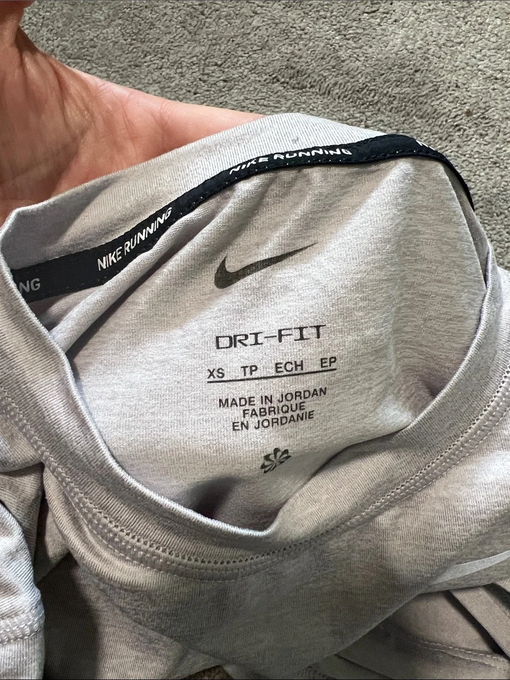 Nike Running Dri-FIT Long Sleeve Shirt Purple Grey size xs